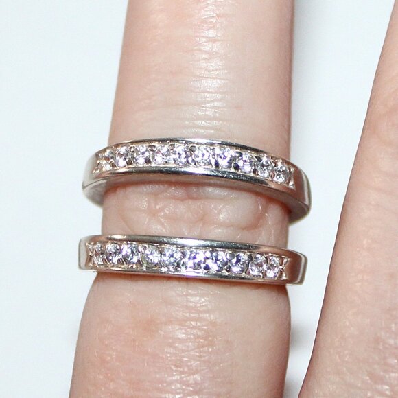 Sterling Silver Cubic Zirconia Ring Enhancer Size 6 - Picture 7 of 7
